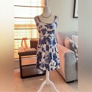 Teeze Me Blue Floral Fit & Flare Mini Dress Coquette Aesthetic Party Dres Size 5